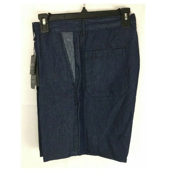 Armani Exchange A|X Shorts Men's  Navy  32 Linen Blend - Picture 3 of 6